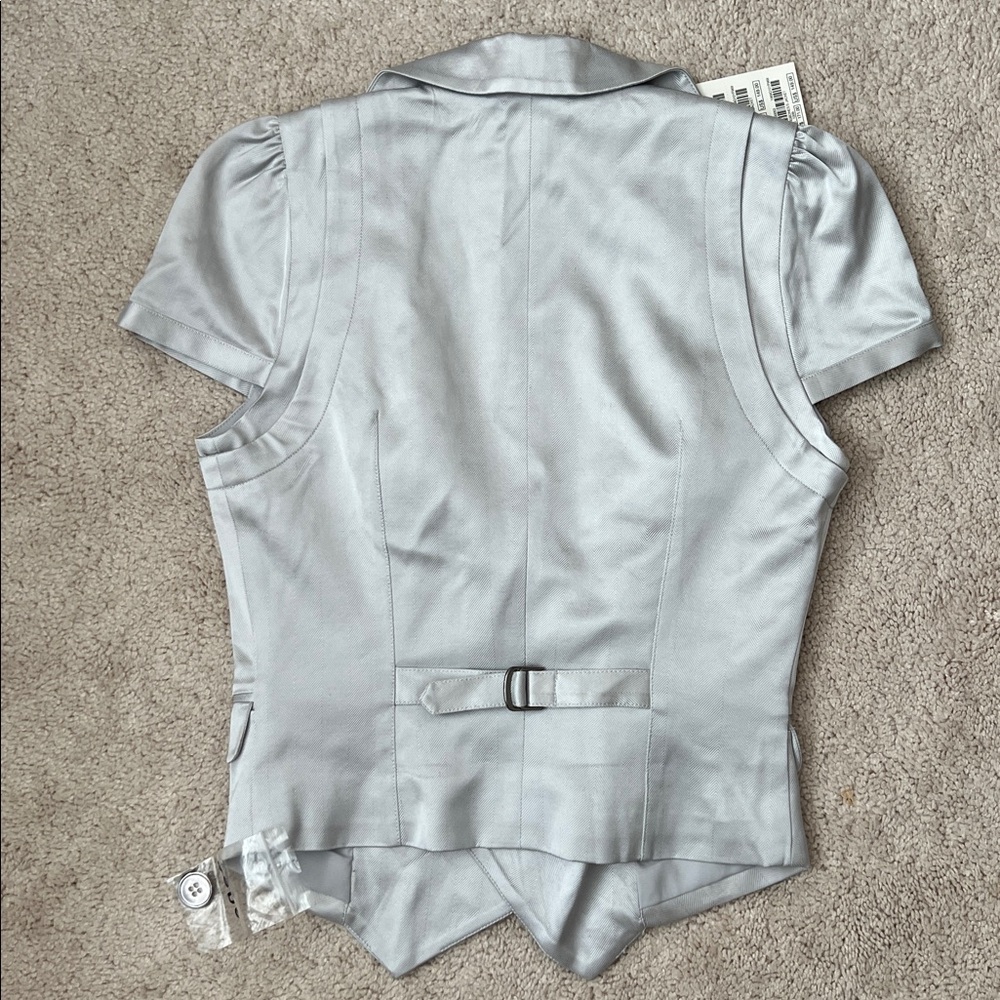 Bebe Silver Satin Double-Breasted Pencil SET - Picture 11 of 12